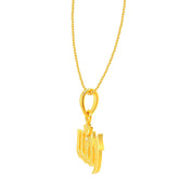22K Gold Laser-etched Religious Allah Pendant